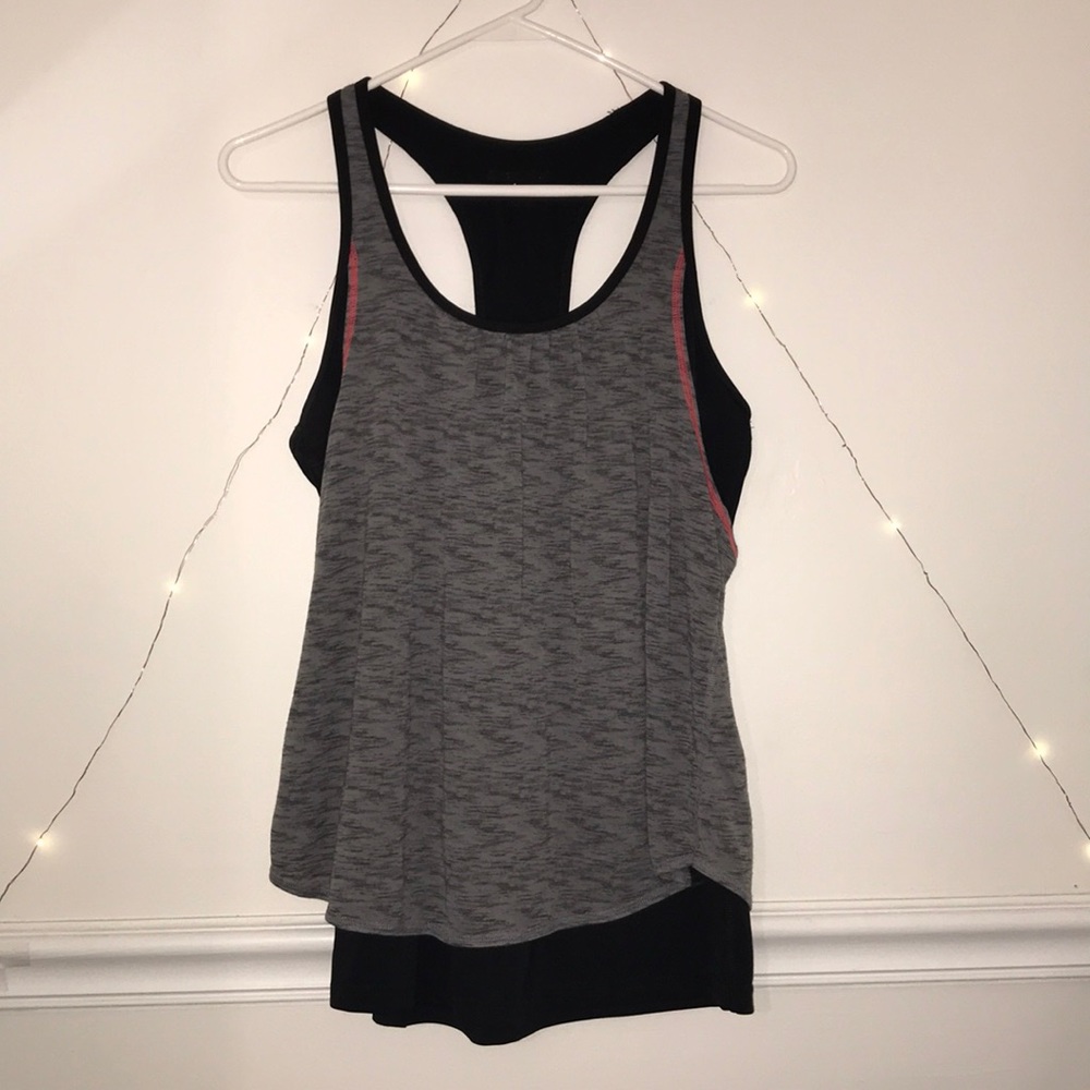 double layer razor back workout tank